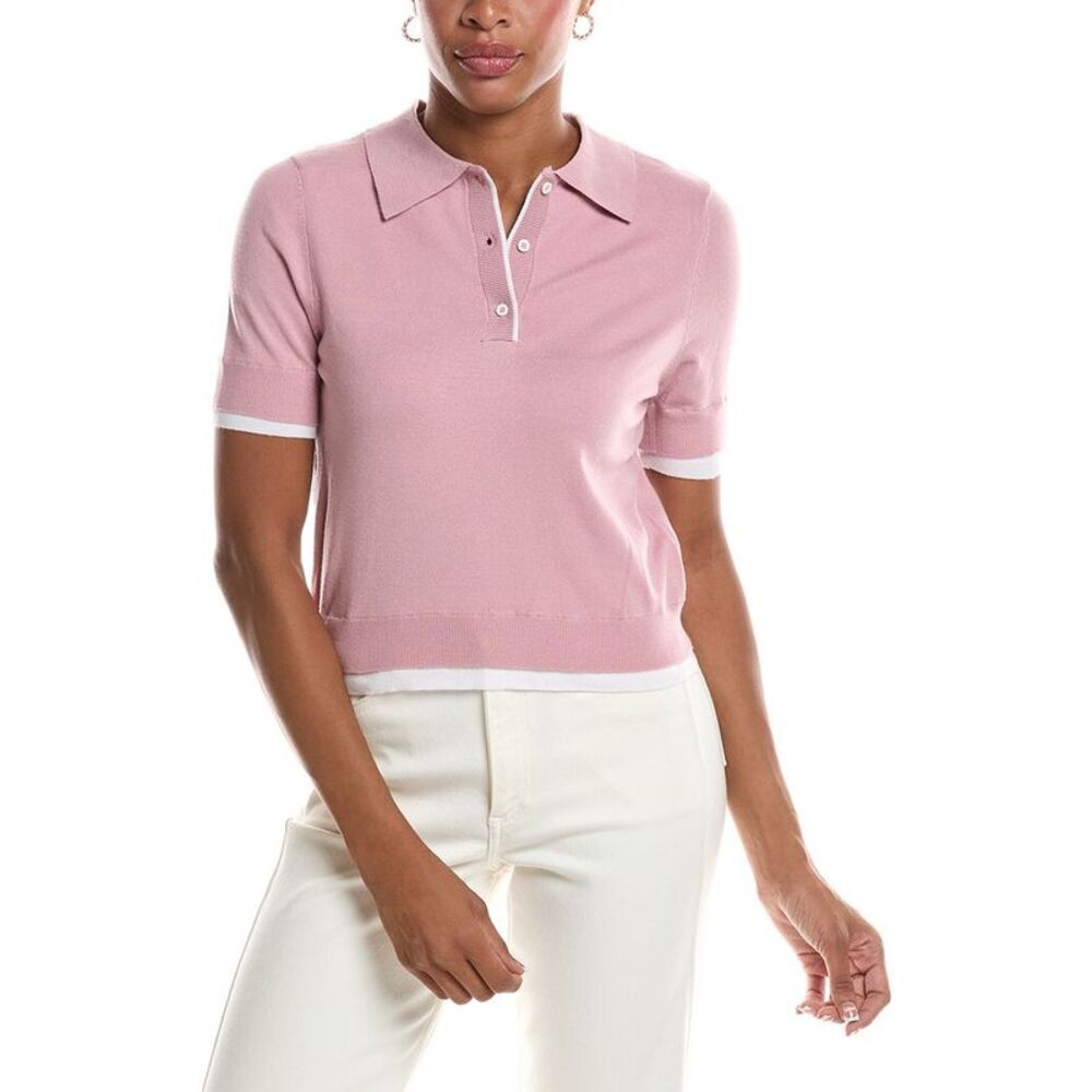 Rd Style Womens Jiya Short Sleeve Polo Neck Pullover, Pink